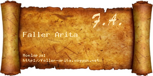 Faller Arita névjegykártya